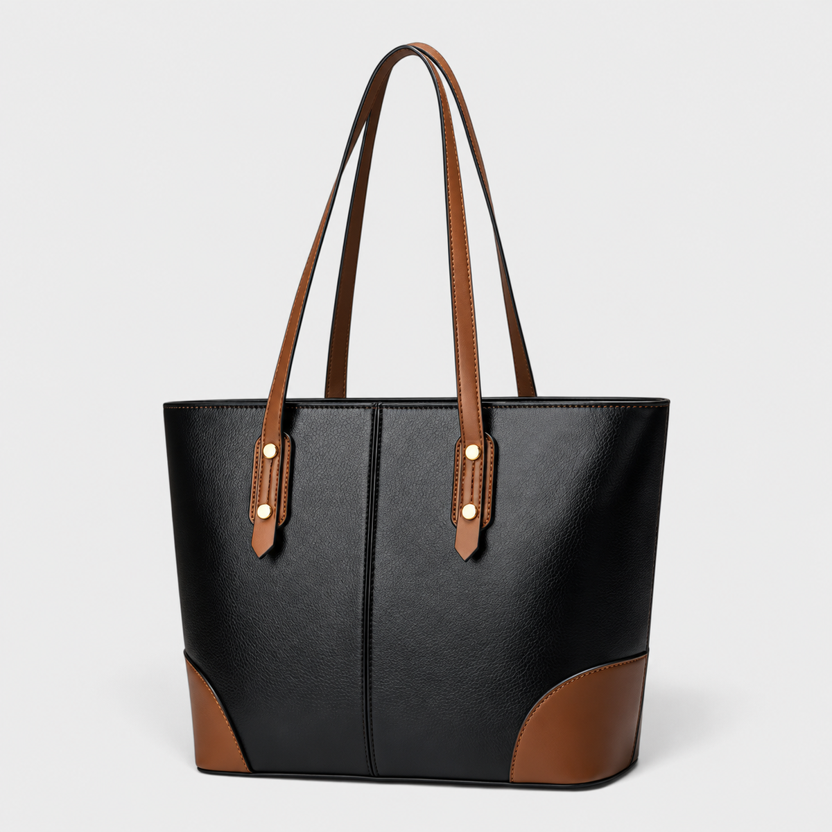 Vintage Læder Skuldertaske Dame med Stor Kapacitet - Sort - bags - {{ product_tags }