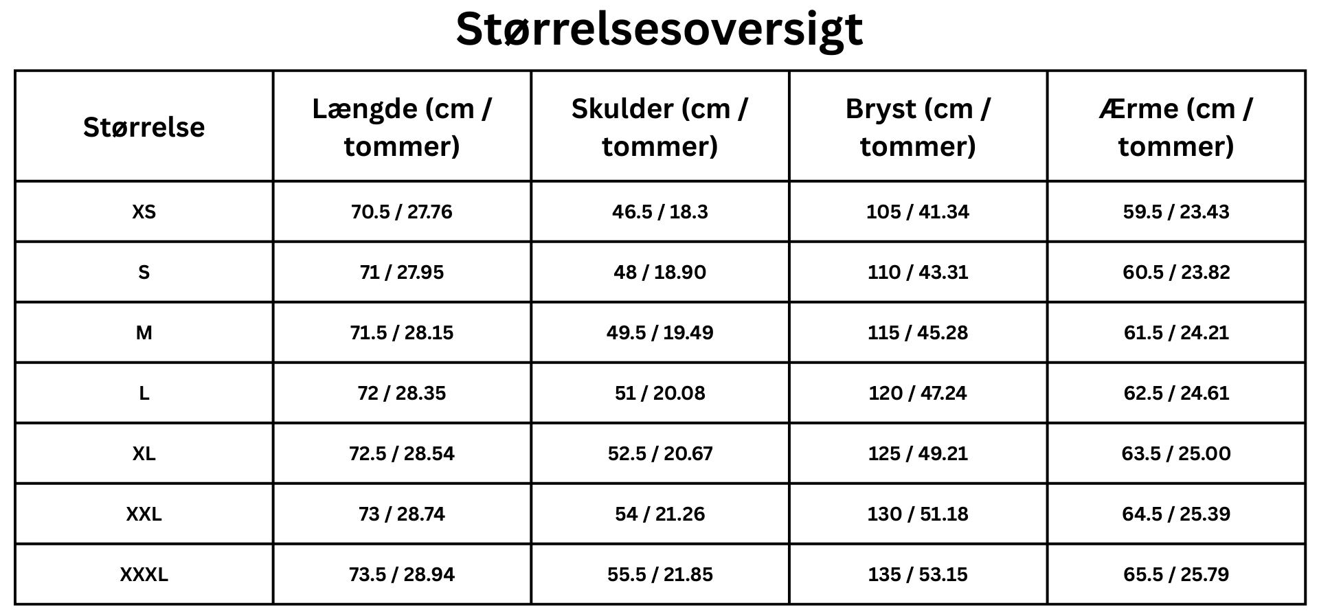Size Guide