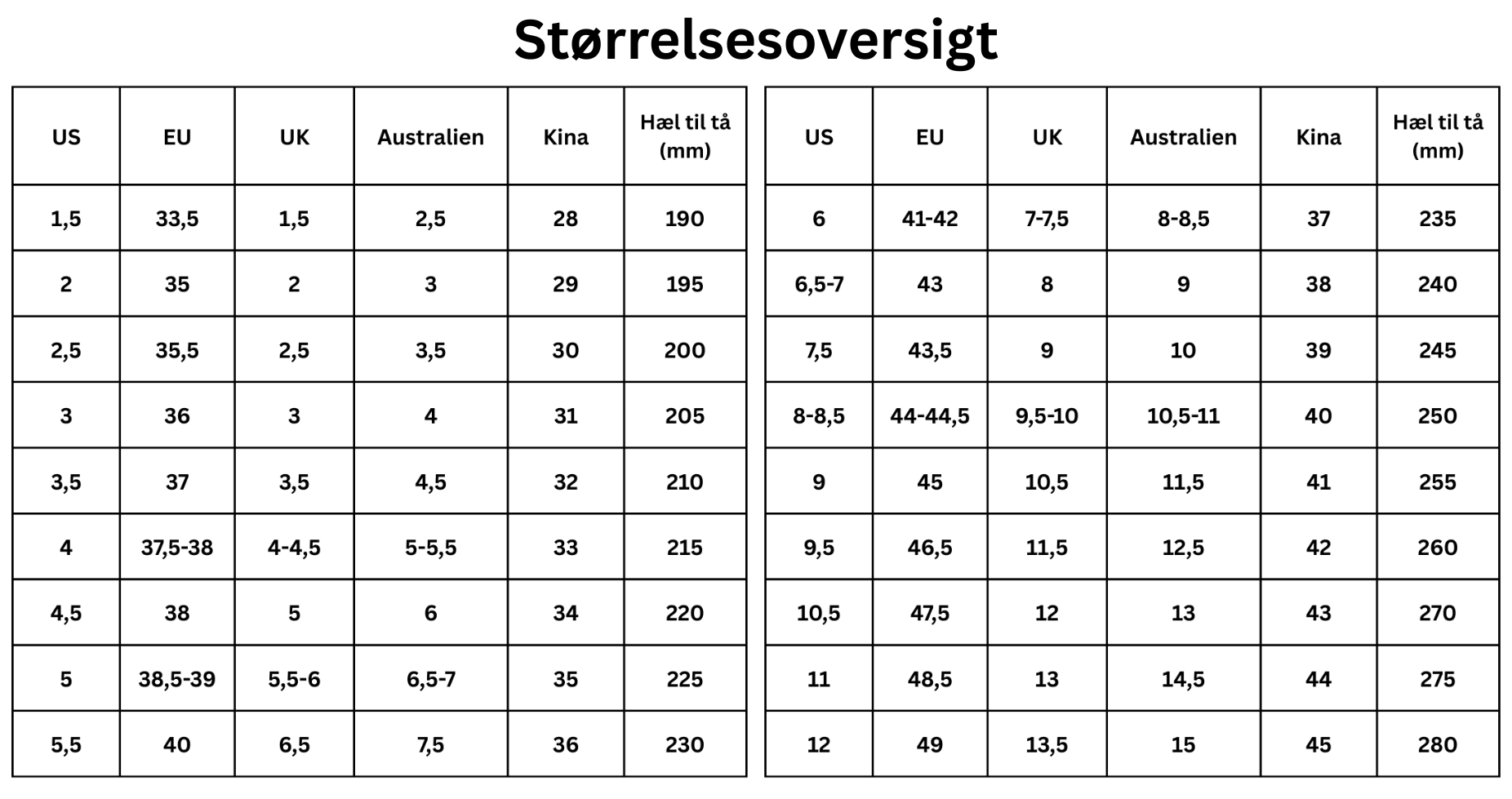 Size Guide