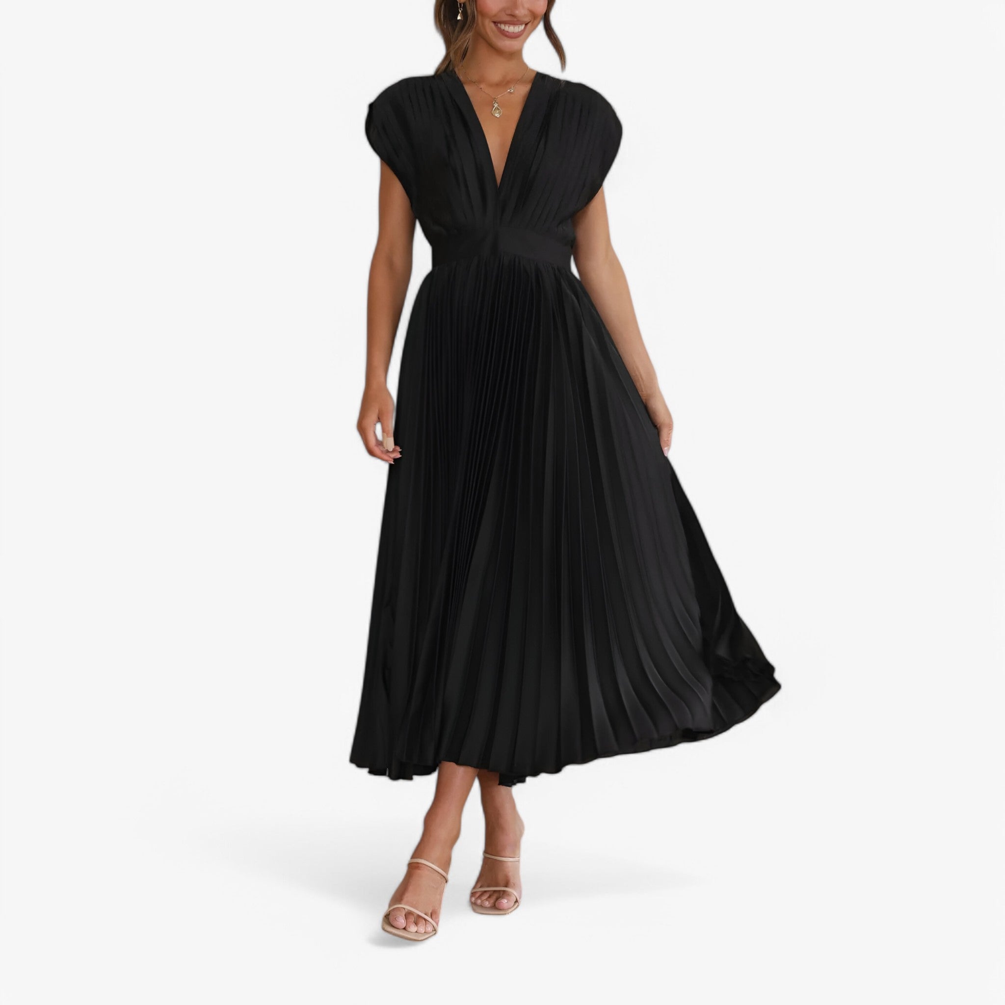 Ava | Maxi plisserede kjole - Elegant og komfortabel - Sort - women's fashion - {{ product_tags }
