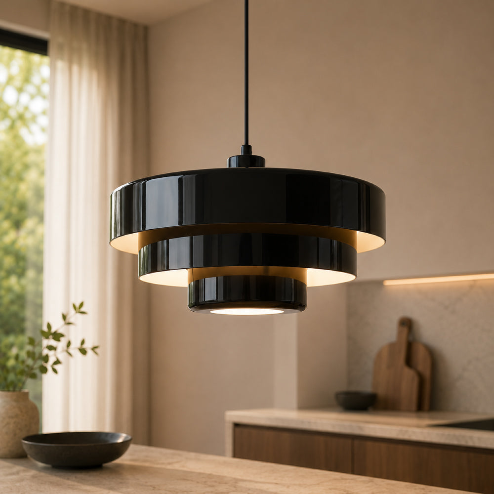 Three-Tier Bauhaus Pendellampe - Nordisk Metalarmatur - Sort - Home Decor - {{ product_tags }