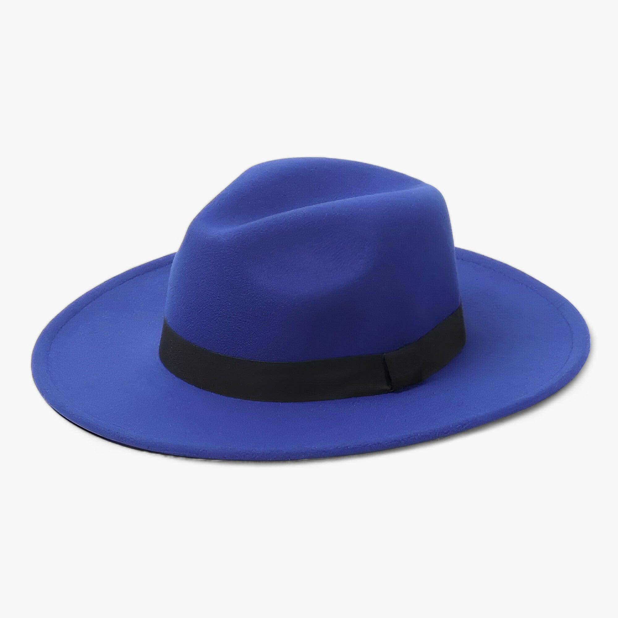 Alexis | Unisex Elegant Vintage Fedora Hat - Safirblå - Fedora hatte - {{ product_tags }