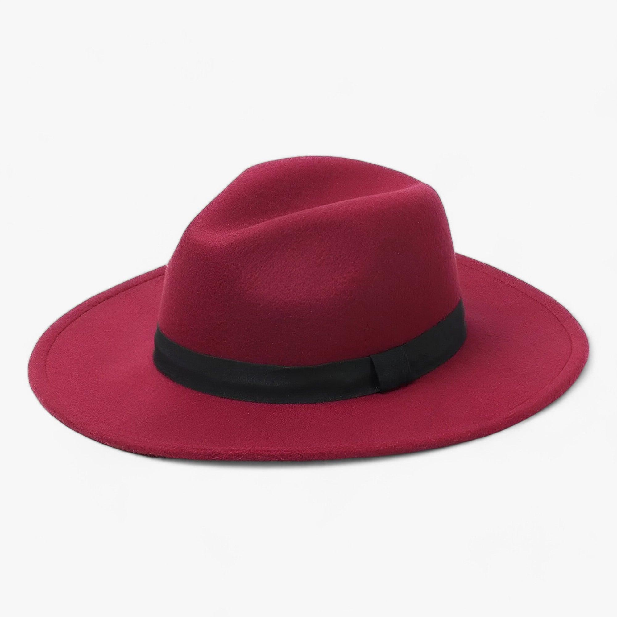 Alexis | Unisex Elegant Vintage Fedora Hat - Vine rød - Fedora hatte - {{ product_tags }
