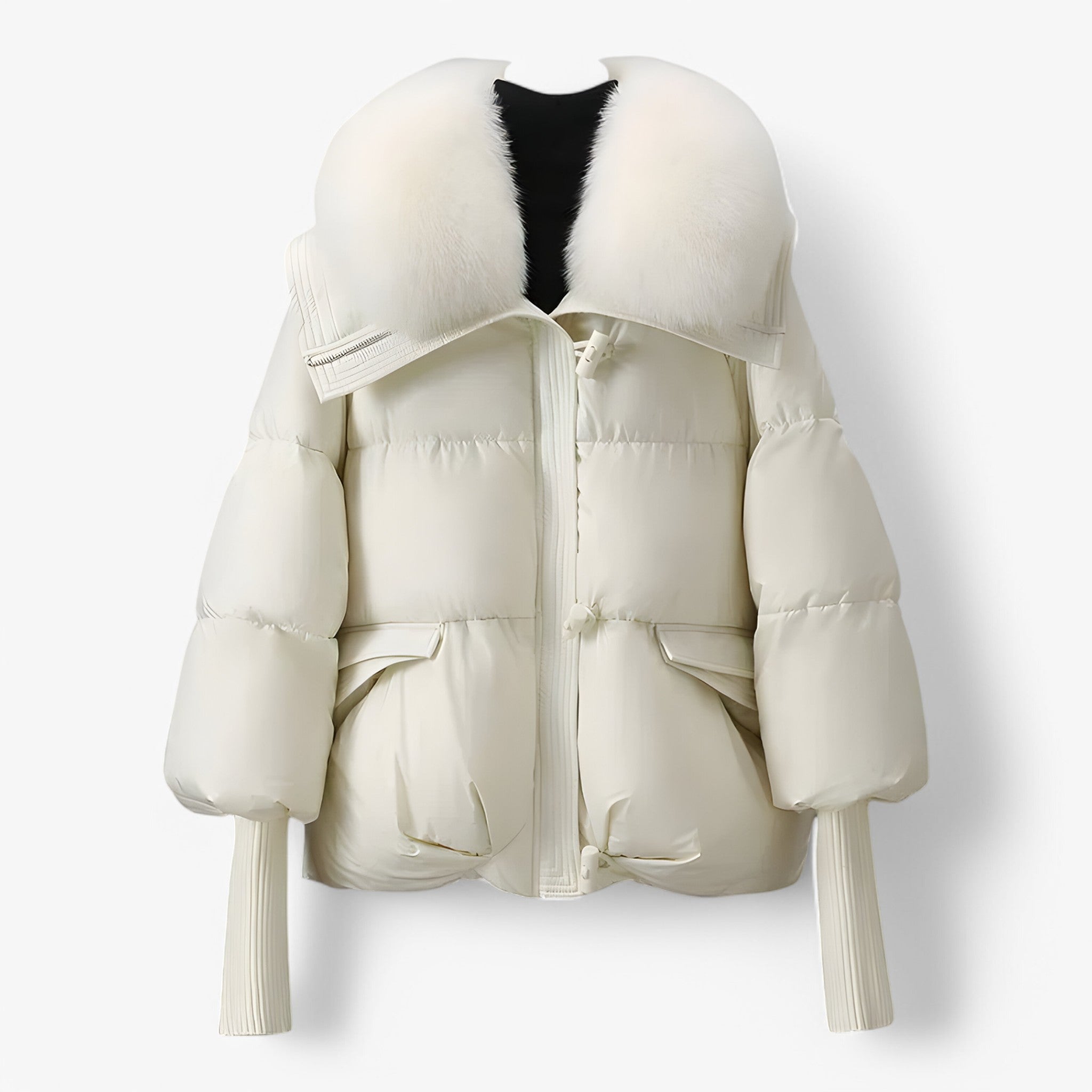 Lucy | Elegant Jakke med Pelsforing - Hvid - winter - {{ product_tags }