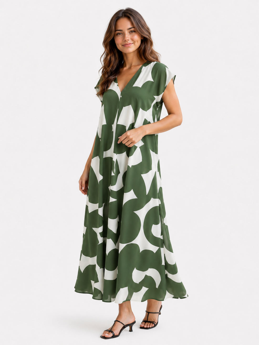 Vicki | Vestido maxi elegante con escote en V para mujer