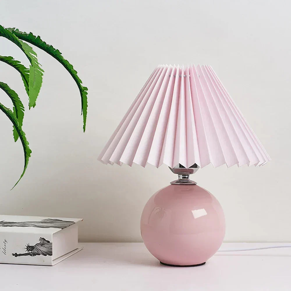 Vintage Heritage Bordlampe - Flæset Skærm Natbordslys - - Home Decor - {{ product_tags }