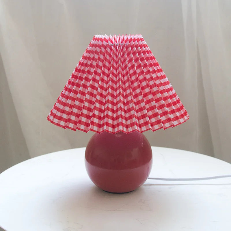 Vintage Heritage Bordlampe - Flæset Skærm Natbordslys - - Home Decor - {{ product_tags }