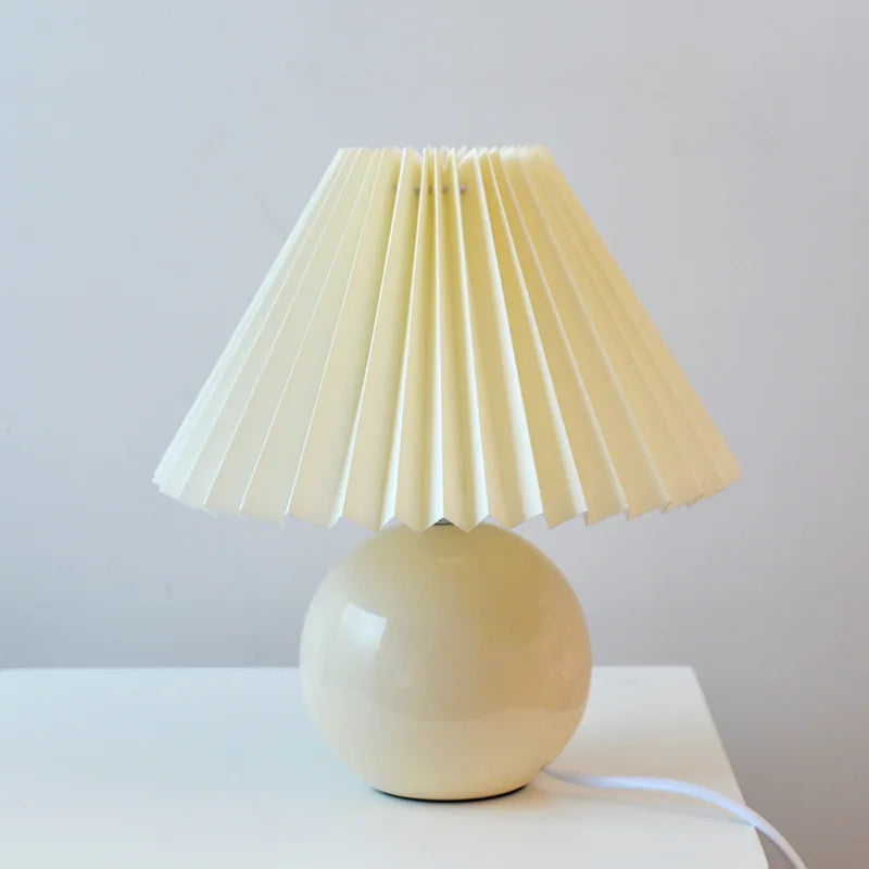 Vintage Heritage Bordlampe - Flæset Skærm Natbordslys - - Home Decor - {{ product_tags }