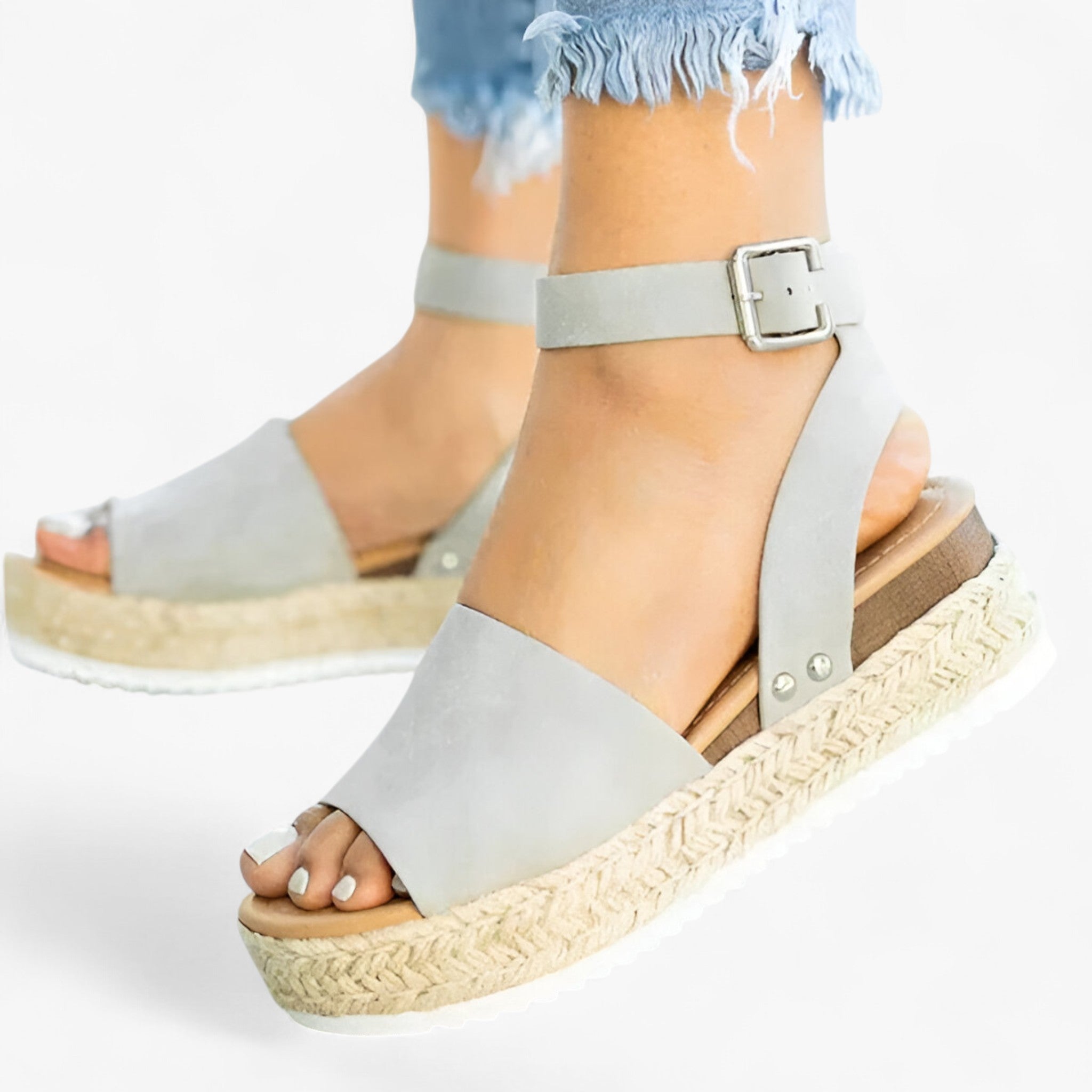 Sarah | Minimalistiske sandaler uden snørebånd - elegante damesandaler til enkel elegance - Grå - women's fashion - {{ product_tags }