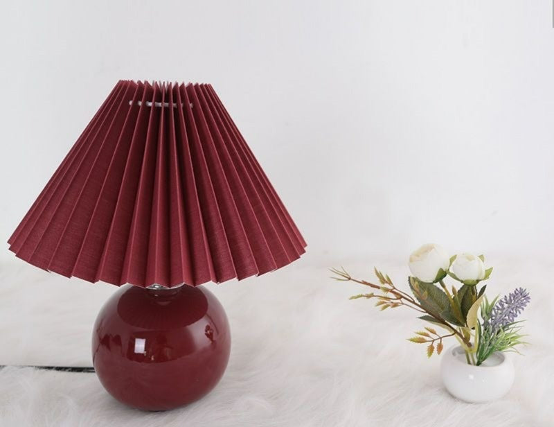 Vintage Heritage Bordlampe - Flæset Skærm Natbordslys - - Home Decor - {{ product_tags }