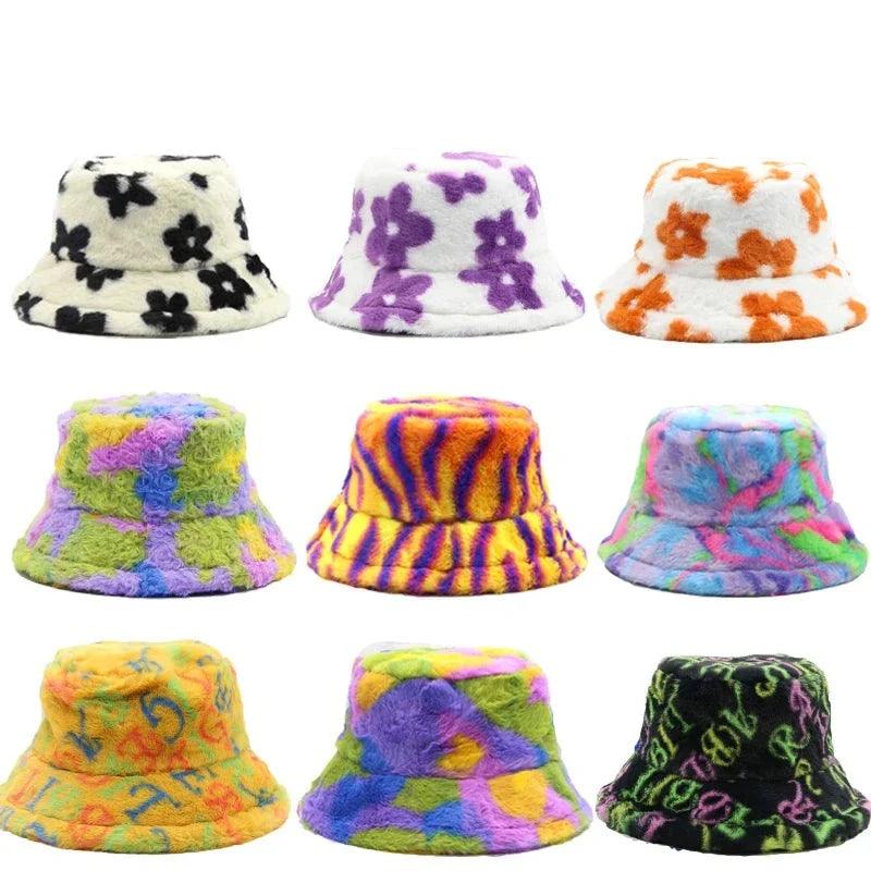 Jasmine - Winter Cow Leopard faux fur buckethat - - winter - {{ product_tags }