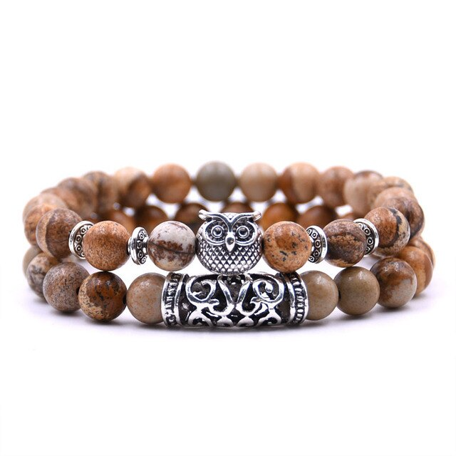 Sammy | Ugle-stenarmbånd - Brun - Sammy | Ugle-stenarmbånd- €25 - {{ product_tags }