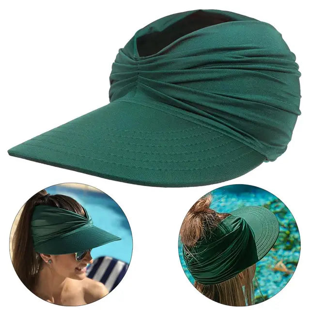 Sunny - Sommerstrandhat med stort visir, foldbar solhat - Mørkegrøn En størrelse - Sunny - Sommerstrandhat med stort visir, foldbar solhat- €25 - {{ product_tags }