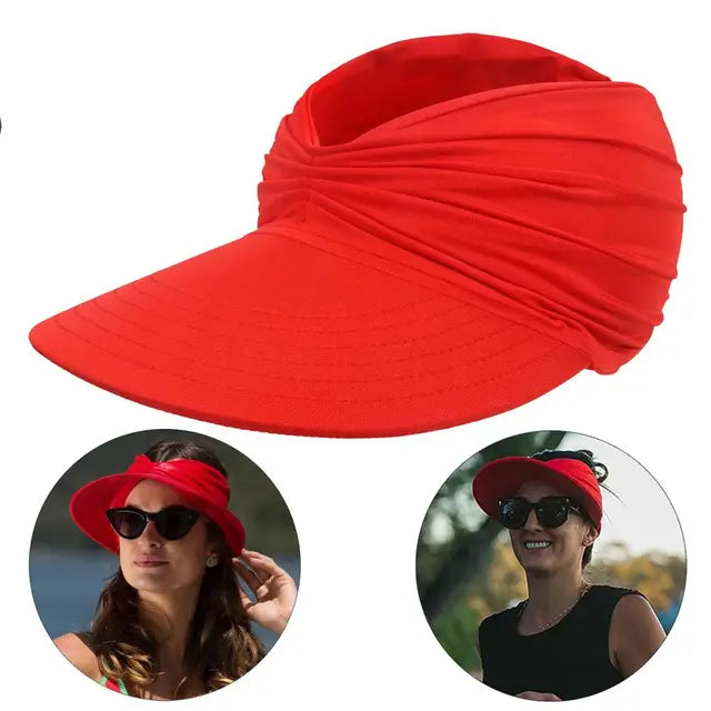 Sunny - Sommerstrandhat med stort visir, foldbar solhat - Rød En størrelse - Sunny - Sommerstrandhat med stort visir, foldbar solhat- €25 - {{ product_tags }