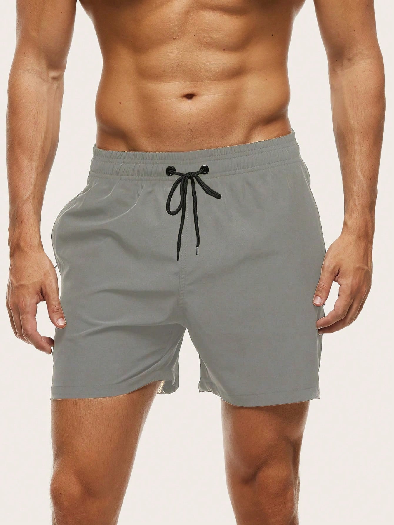 Badeshorts til Mænd - Hurtig Tørring, God Komfort - Grå - Herre Shorts - {{ product_tags }