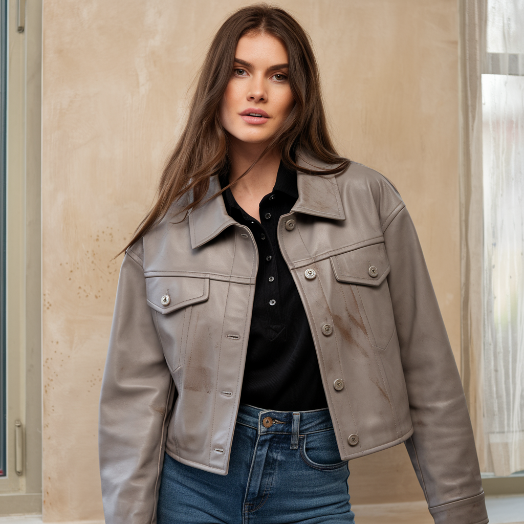 Elma | Smal læderjakke til kvinder - - women's fashion - {{ product_tags }
