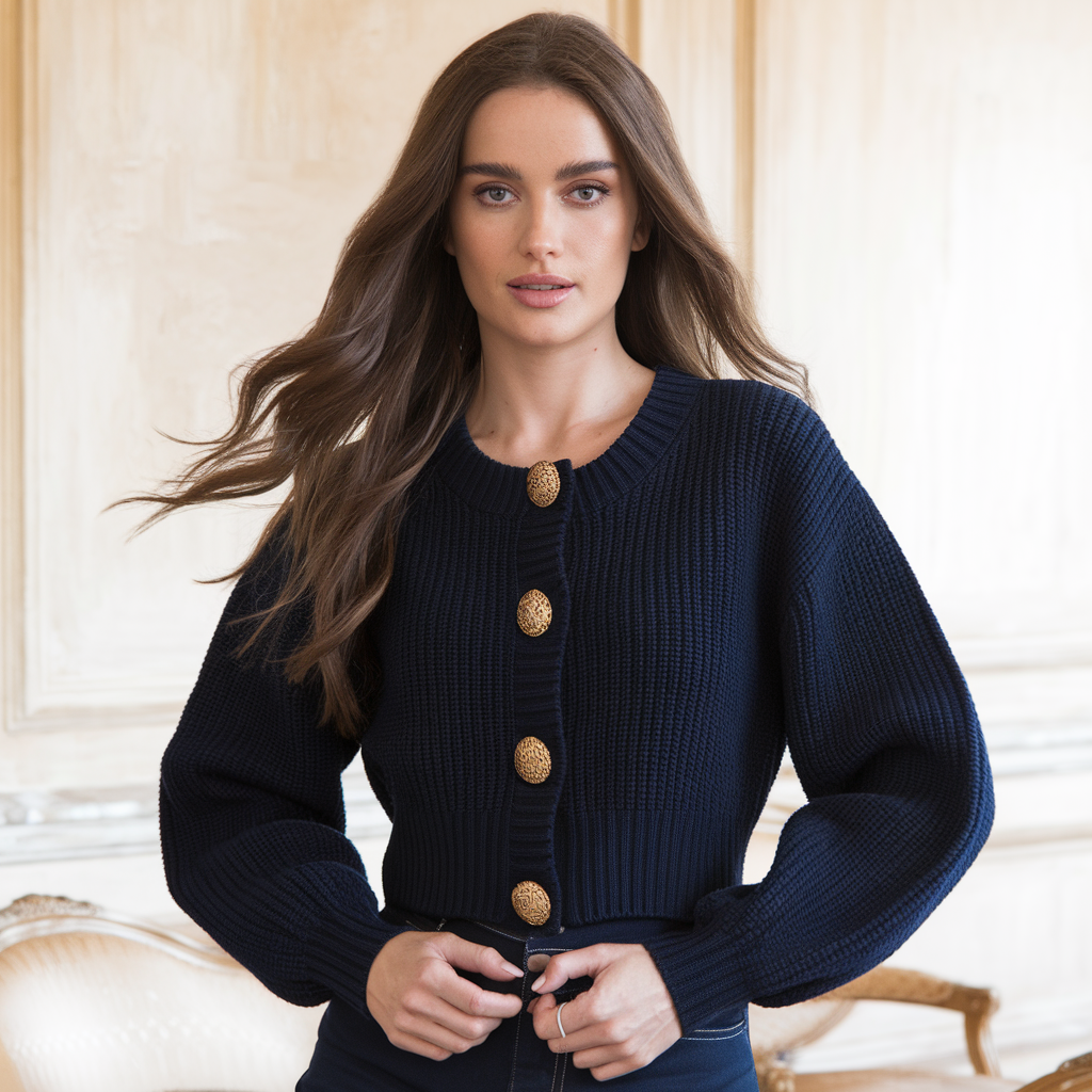 OLI | Elegant strikket jakke forår-efterår – Klassisk cardigan-stil til alle lejligheder - - women's fashion - {{ product_tags }