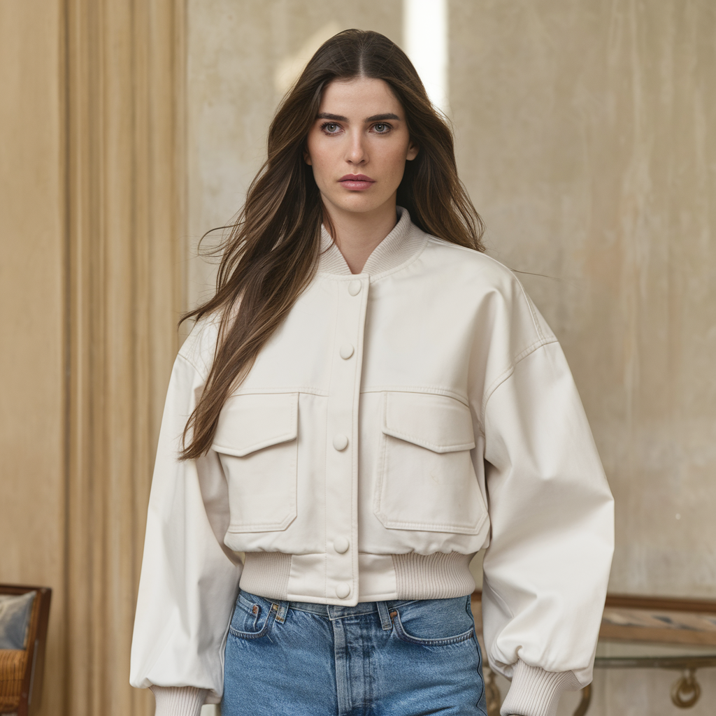 Skyler | Damernes bomberjakke – Efterår/Vinter cropped - - women's fashion - {{ product_tags }