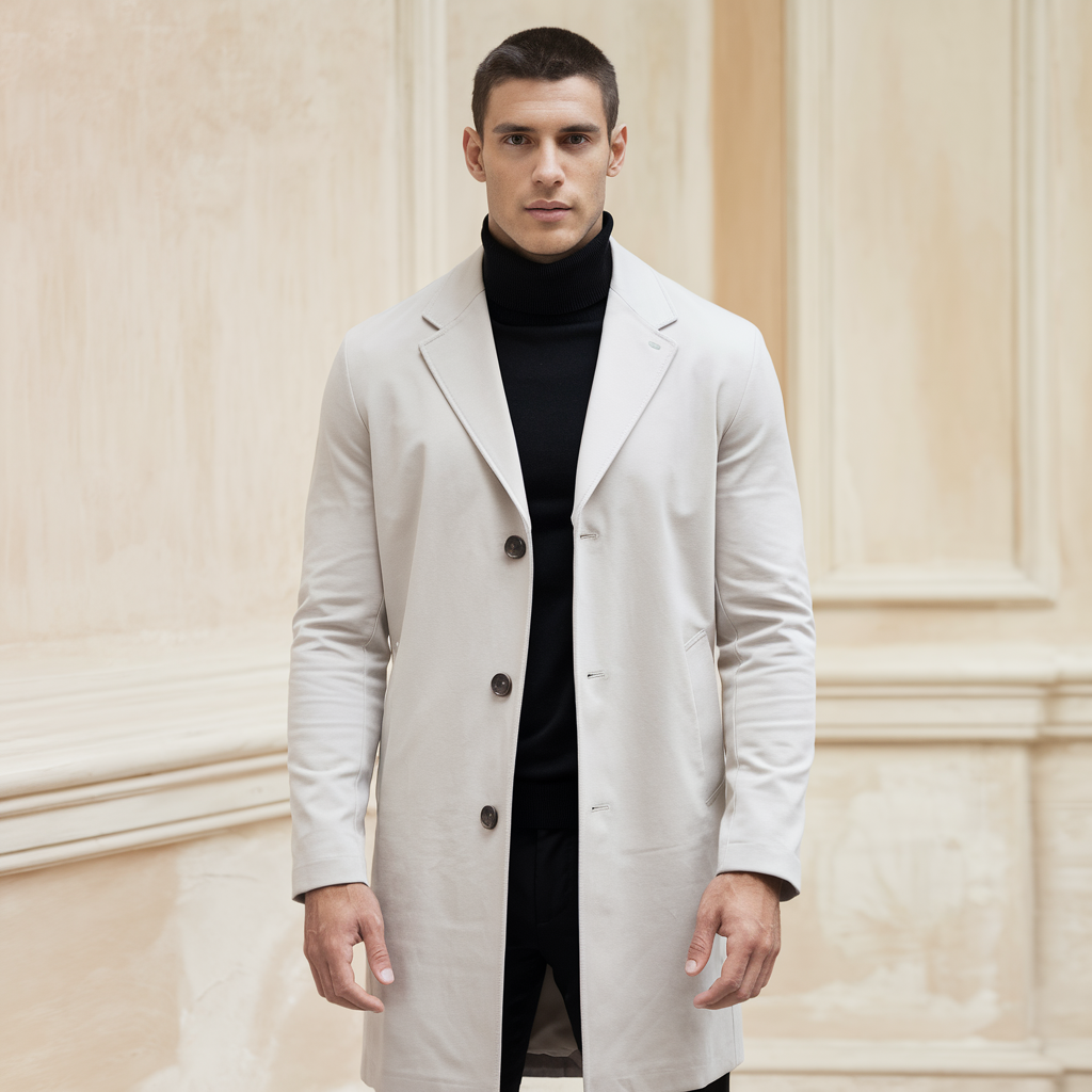 Kirk | Lang bomuldsjakke - Elegant og velegnet til business-casual herrer - - men's fashion - {{ product_tags }
