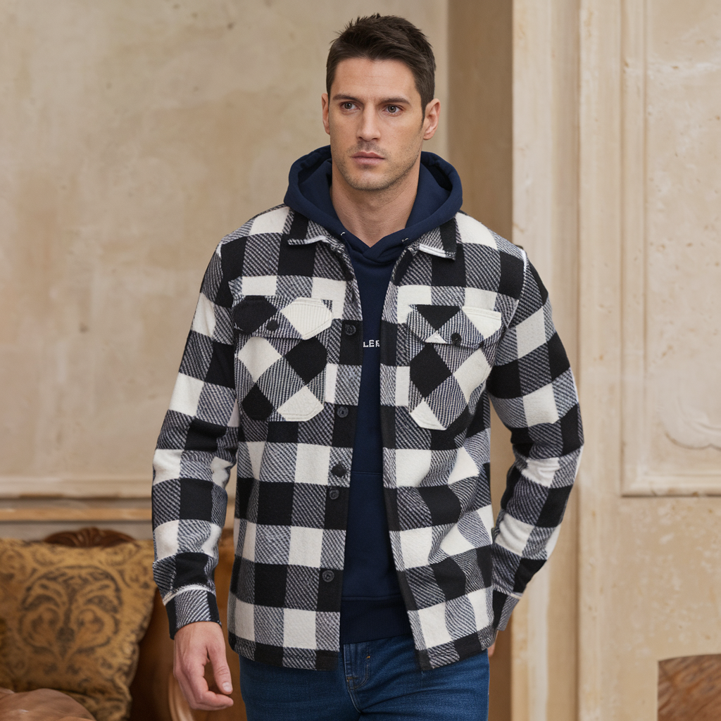 Mikkel | Ruteklædt Flannel med Hætte - - men's fashion - {{ product_tags }
