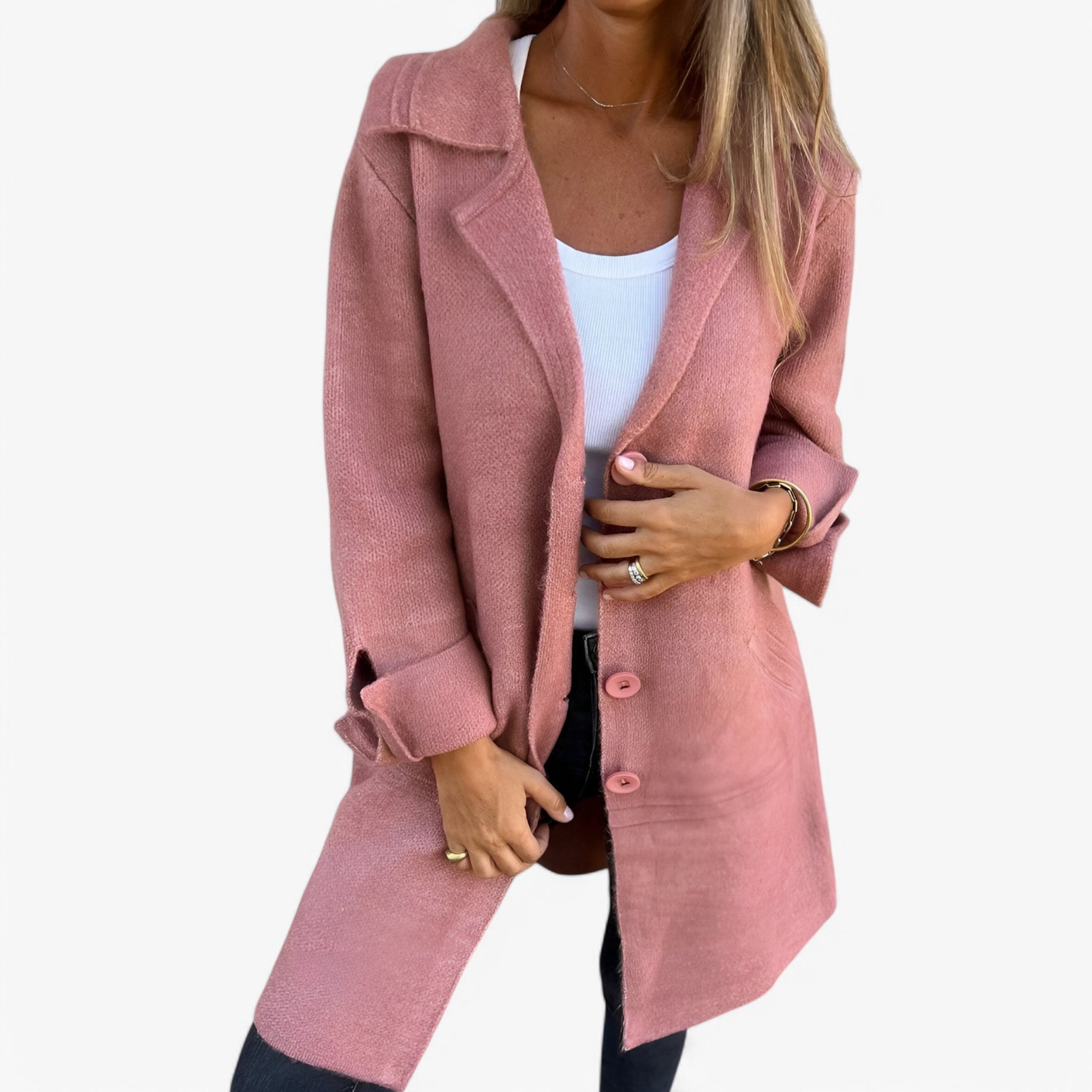 Milena | Uldjakke - Modebevidst og varm - Rosa - women's fashion - {{ product_tags }