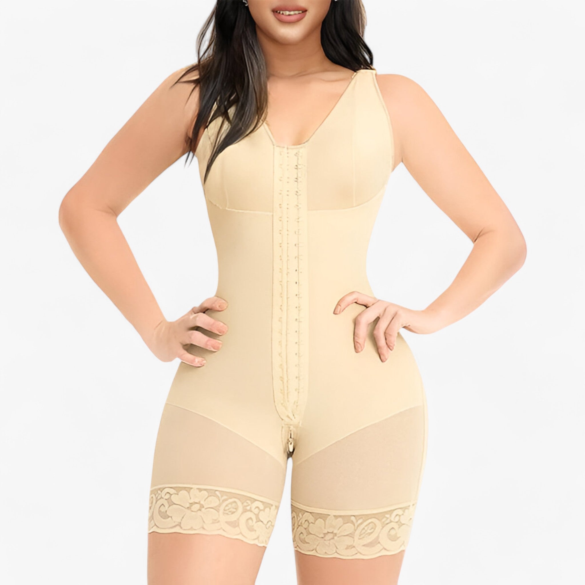 Layla | Slank Korset Bodysuit - Hudfarve - women's fashion - {{ product_tags }