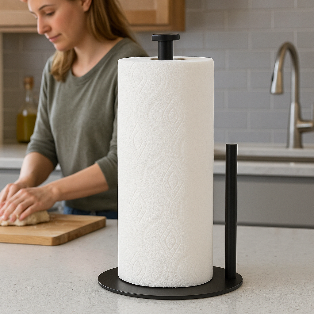 Sophie | Køkkenrulleholder sort med riveelement - - house & garden - {{ product_tags }