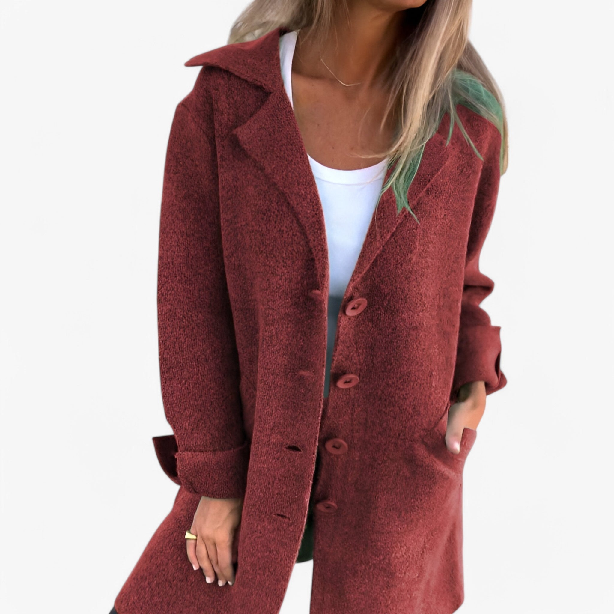Milena | Uldjakke - Modebevidst og varm - Rød - women's fashion - {{ product_tags }