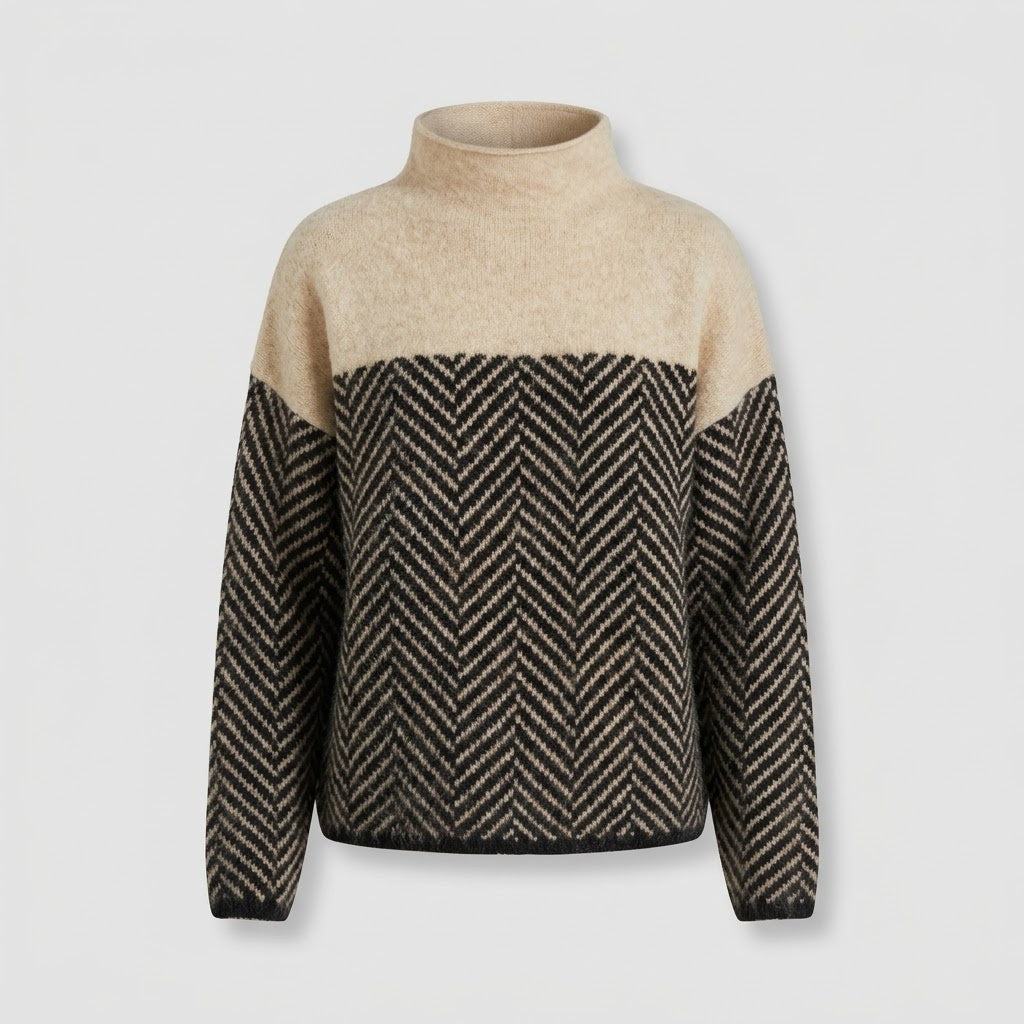 Dametrøje i cashmere med rullekrave - Blød strikpullover