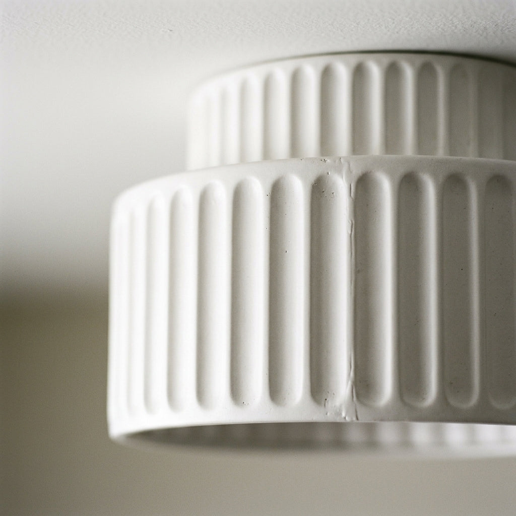 Rillet Loftlampe - Tostrenget Trommel-Design - - Deckenleuchte - {{ product_tags }