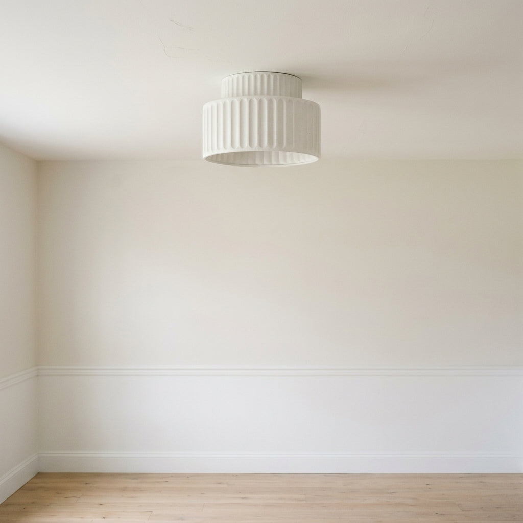 Rillet Loftlampe - Tostrenget Trommel-Design - - Deckenleuchte - {{ product_tags }