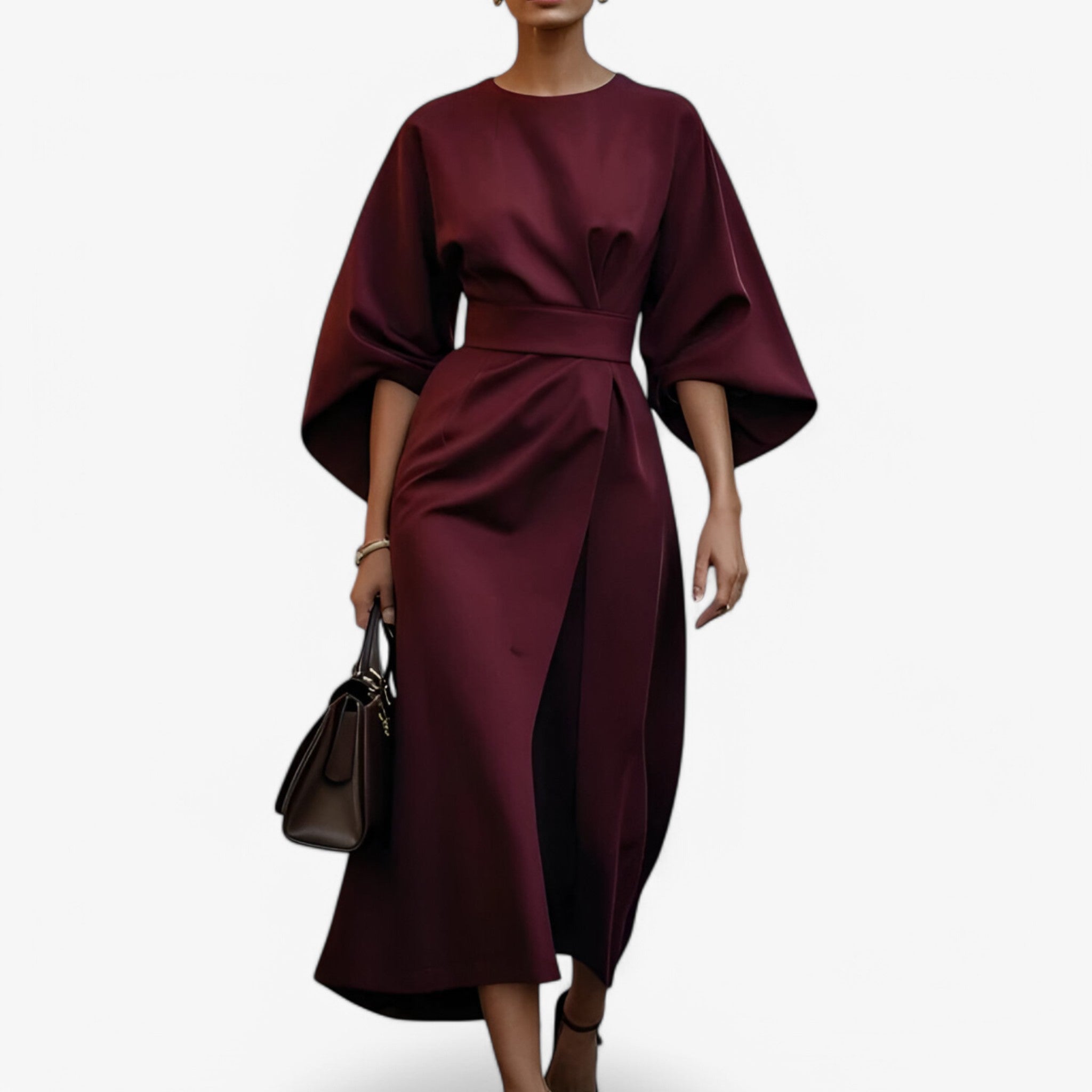 Nova | Asymmetrisk kjole - moderne og yndefuld - Bordeaux - women's fashion - {{ product_tags }