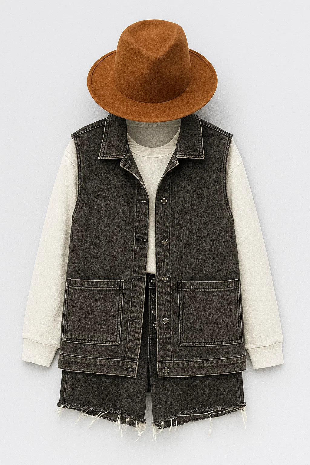 Natalia – Denim vintage casual vest med knapper - - Natalia – Denim vintage casual vest med knapper - €25 - {{ product_tags }