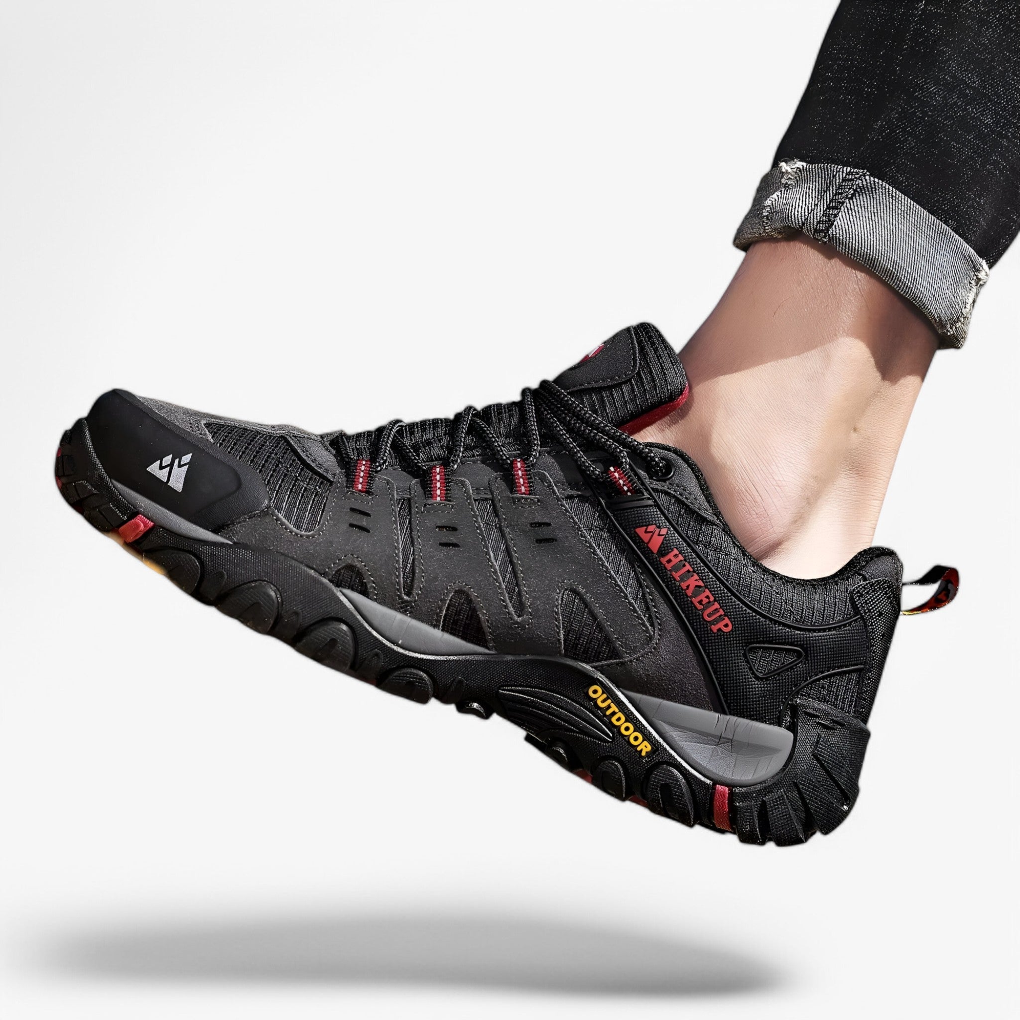 Herre-vandrestøvler i ruskind og læder – komfortable sneakers til vandreture - - men's fashion - {{ product_tags }