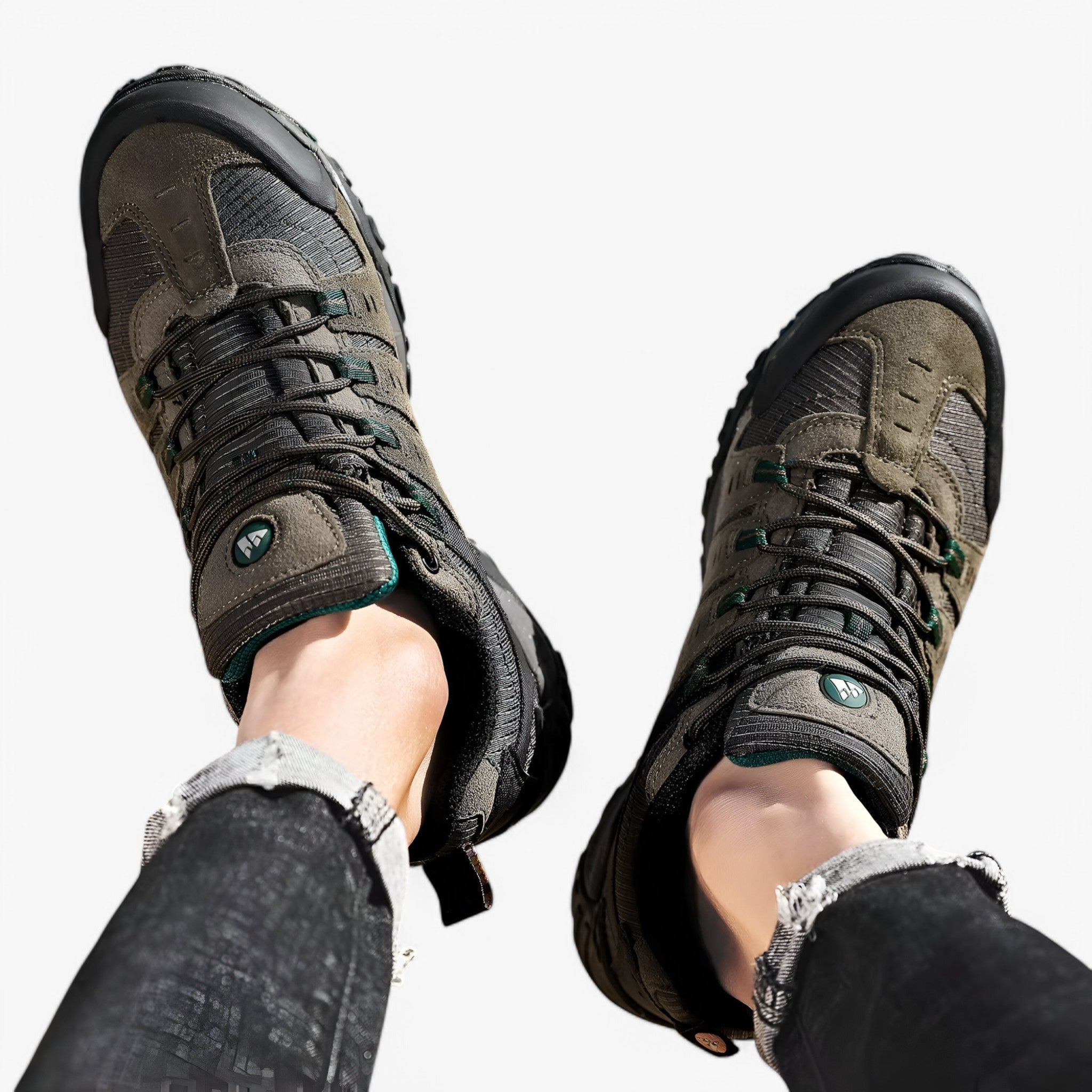 Herre-vandrestøvler i ruskind og læder – komfortable sneakers til vandreture - - men's fashion - {{ product_tags }