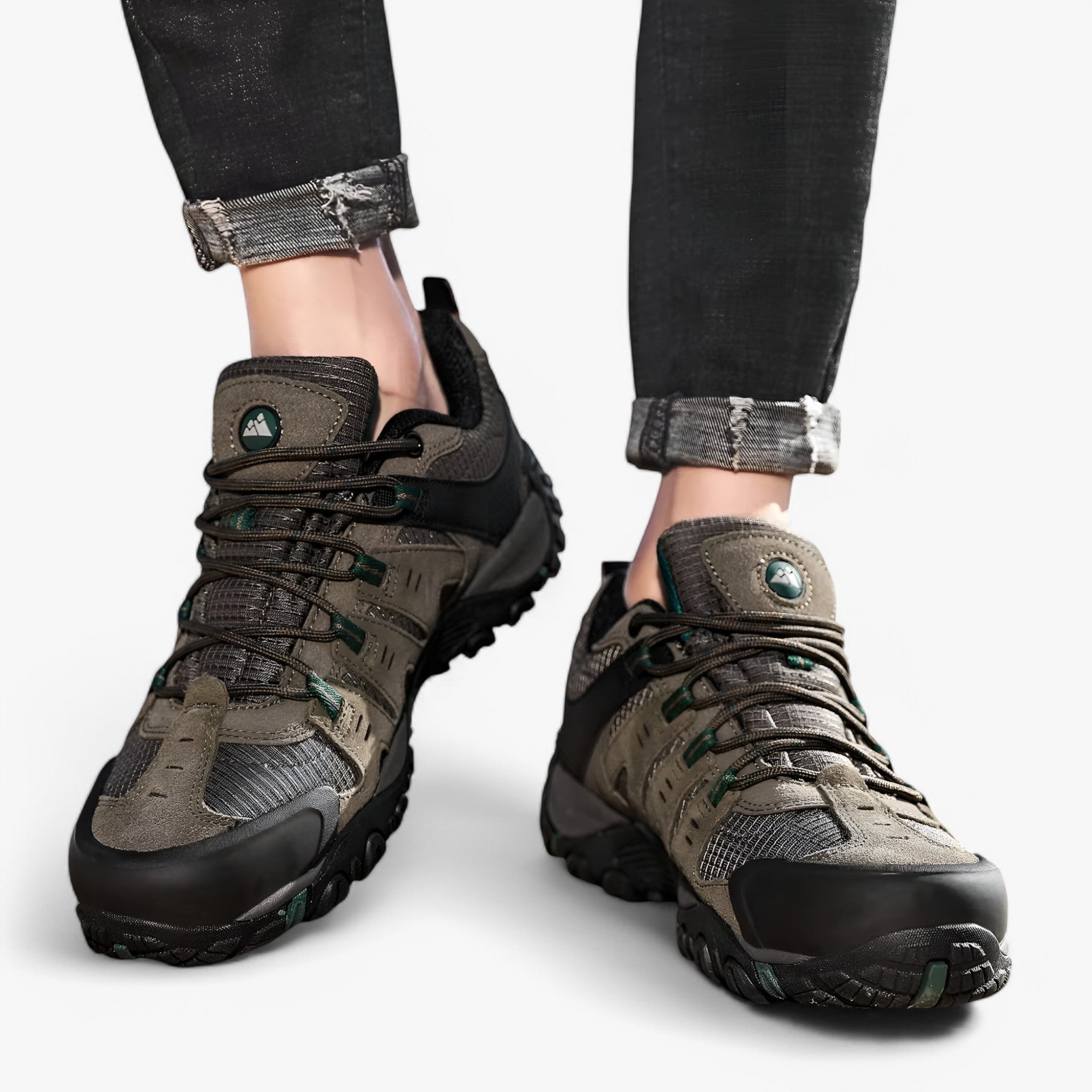Herre-vandrestøvler i ruskind og læder – komfortable sneakers til vandreture - - men's fashion - {{ product_tags }
