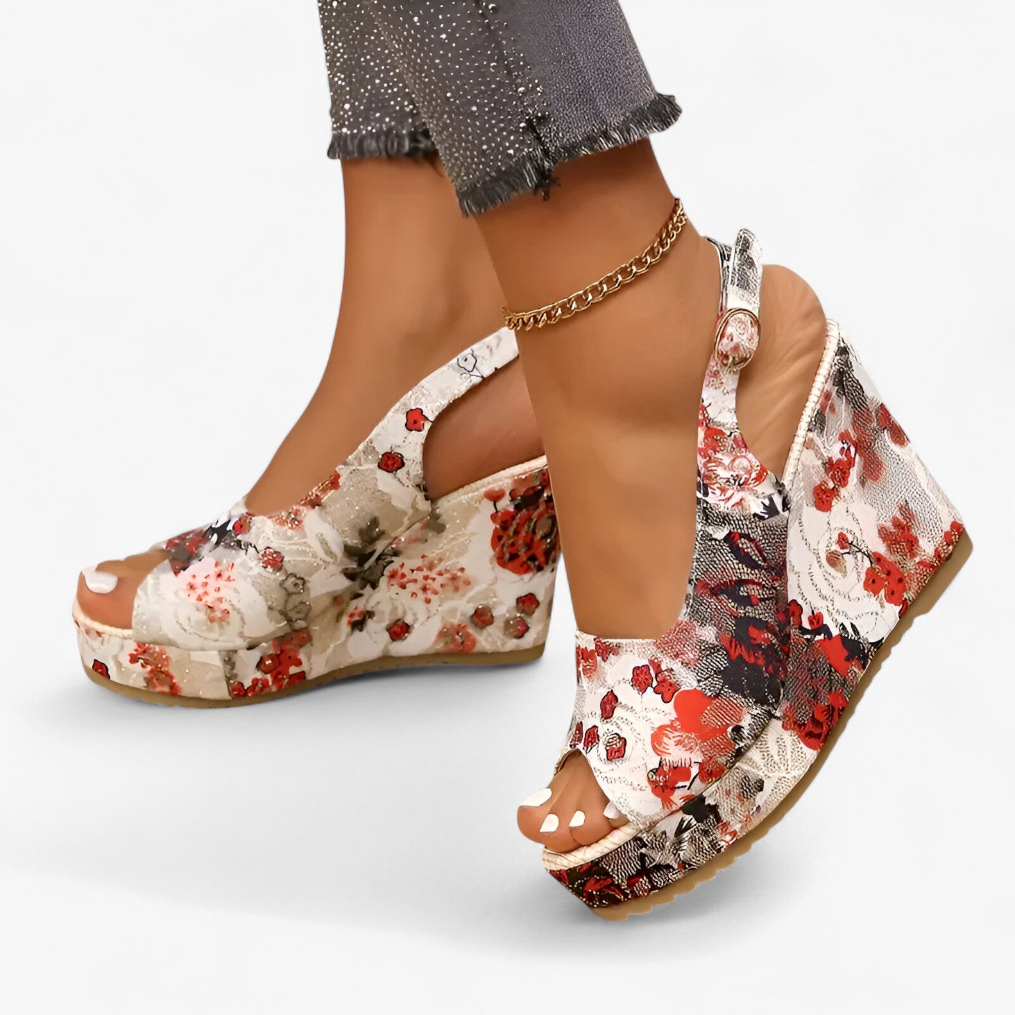 Abella | Blomstrede sandaler - Feminine og komfortable - - women's fashion - {{ product_tags }