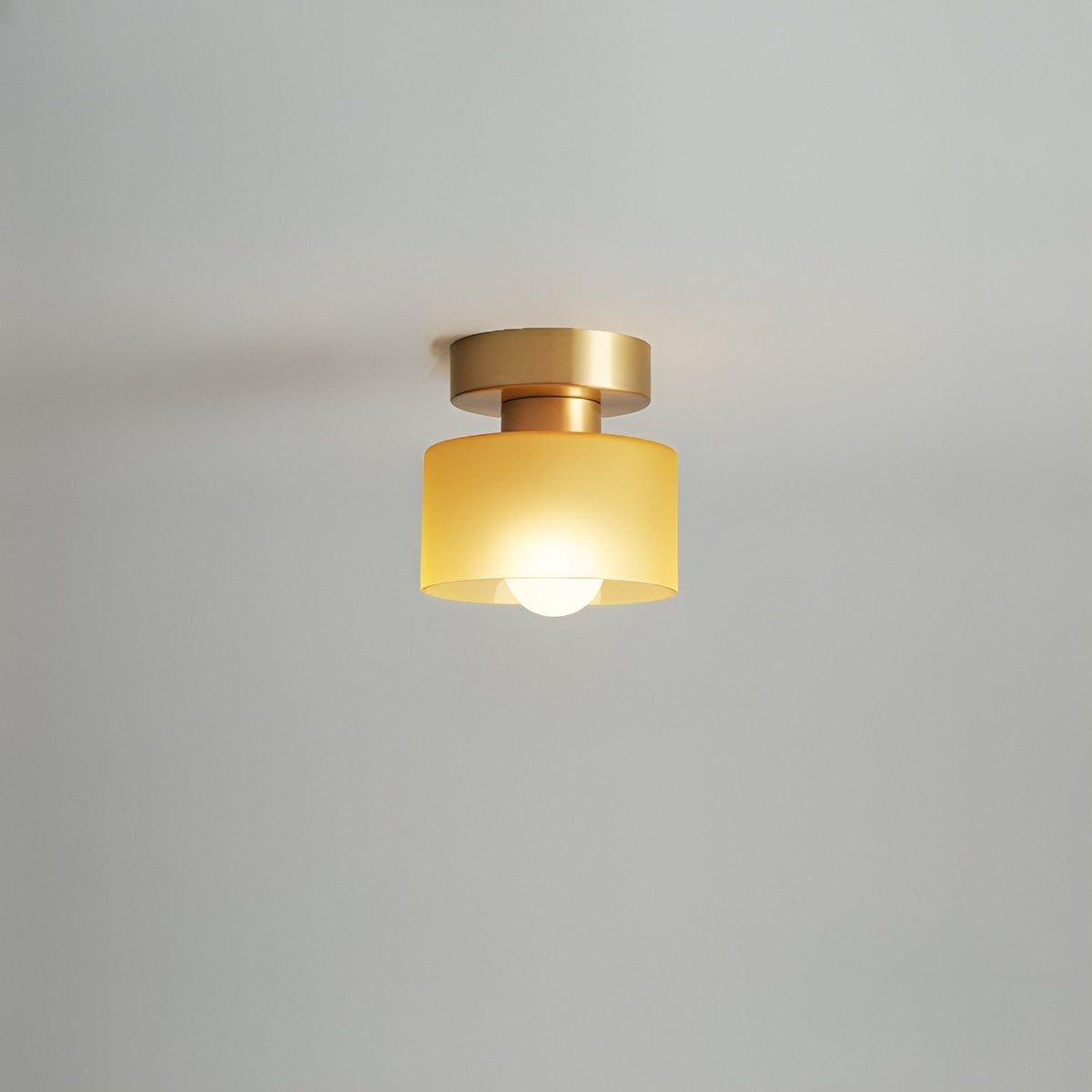 Bauhaus Geometrisk Alabast Semi-Flush Loftslampe Tromle