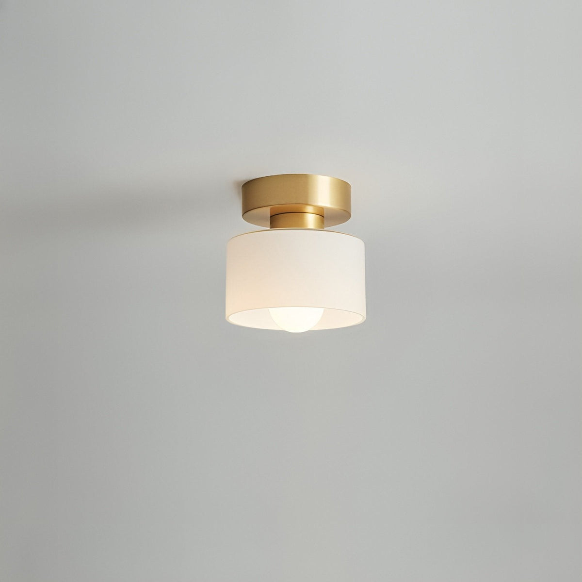 Bauhaus Geometrisk Alabast Semi-Flush Loftslampe Tromle