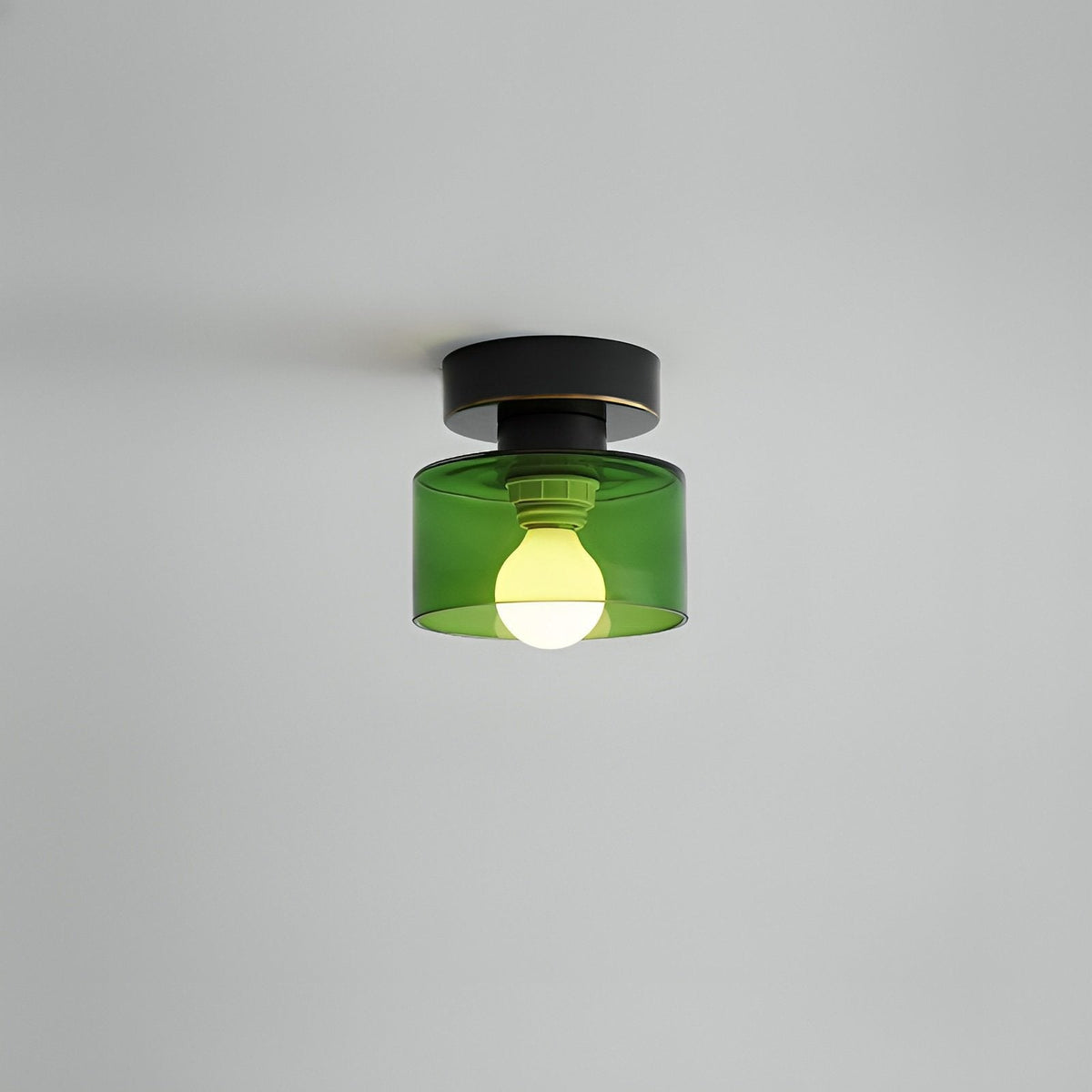 Bauhaus Geometrisk Alabast Semi-Flush Loftslampe Tromle