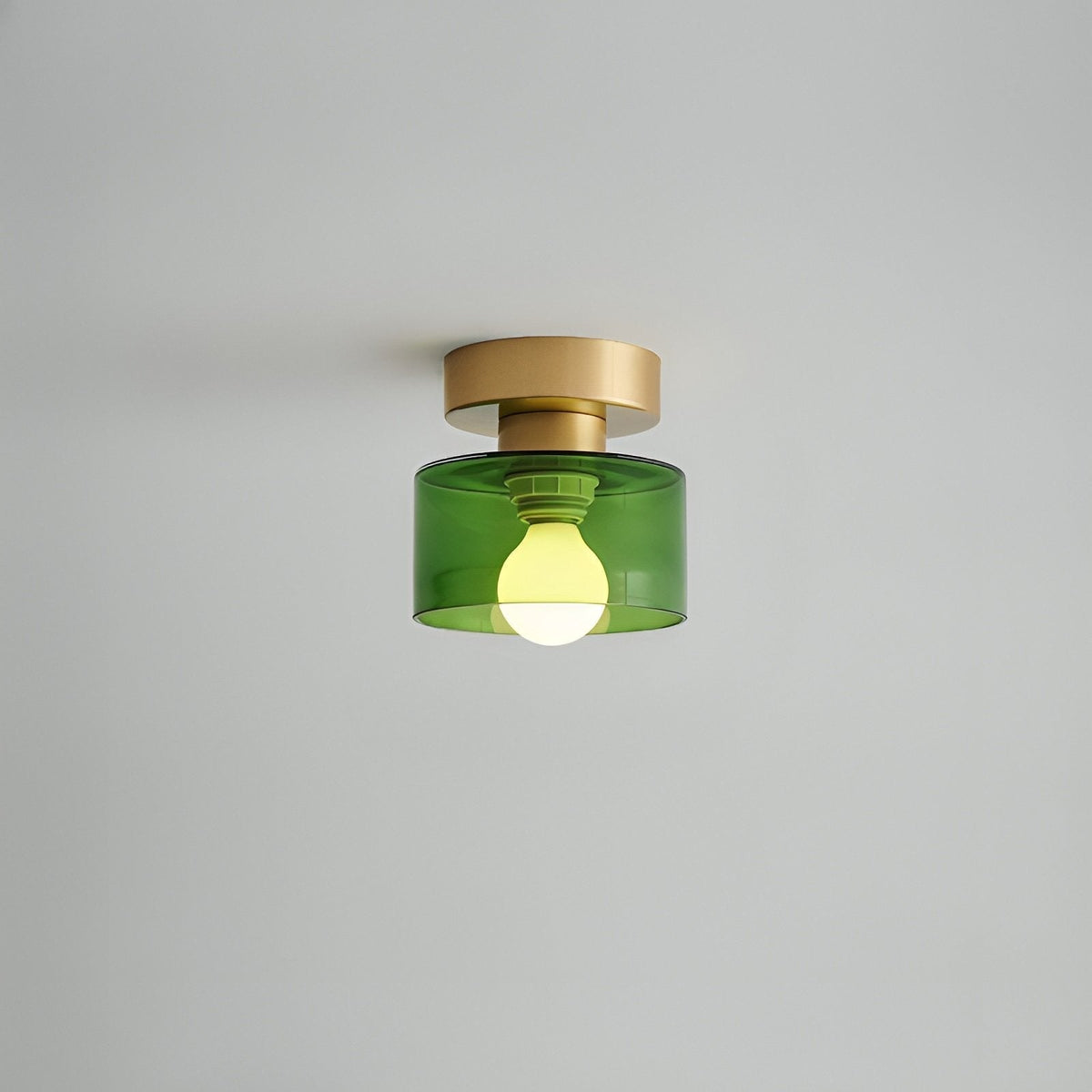 Bauhaus Geometrisk Alabast Semi-Flush Loftslampe Tromle