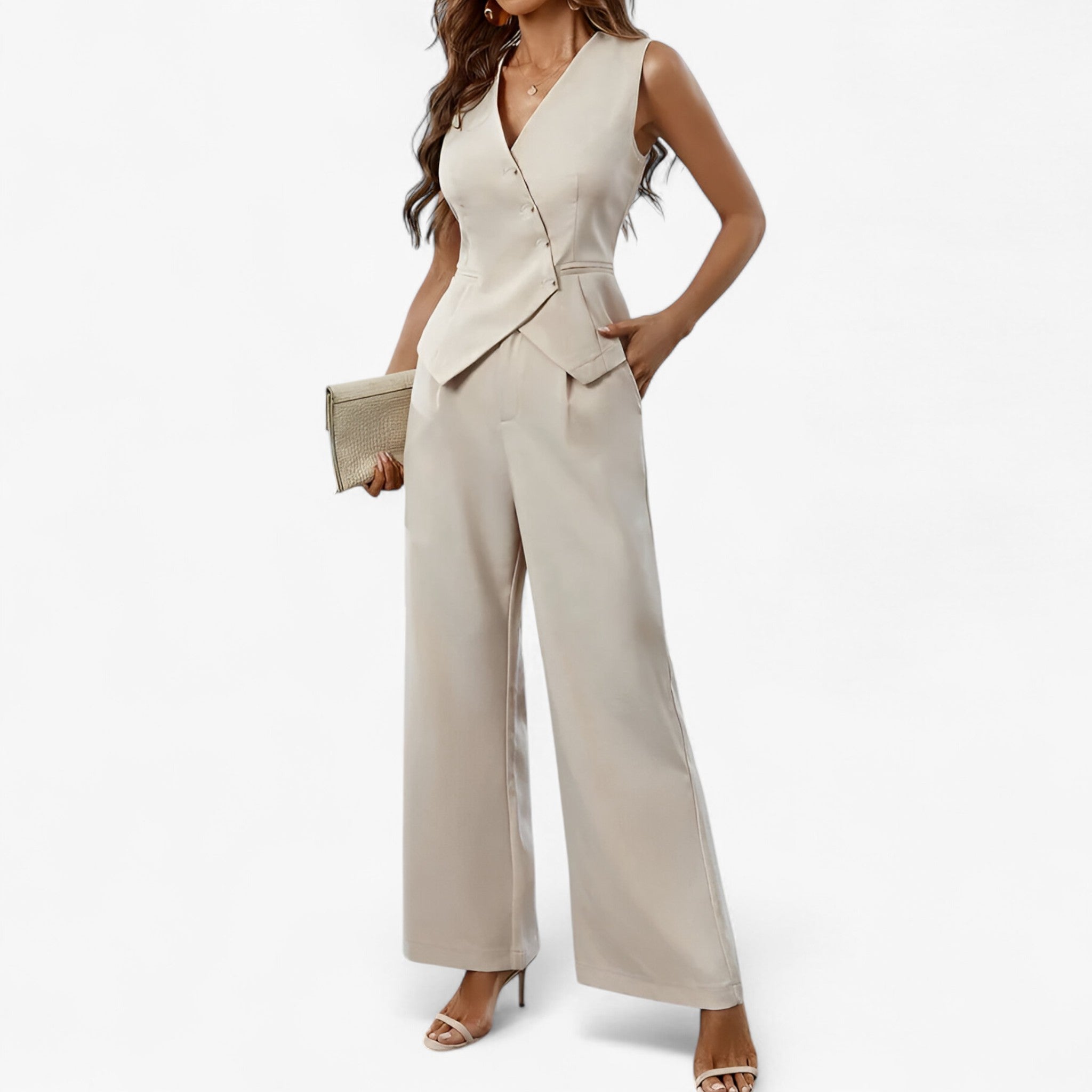 Anika – Ærmeløs jakkesæt til ubesværet elegance - - Anika – Ærmeløs jakkesæt til ubesværet elegance- €25 - {{ product_tags }