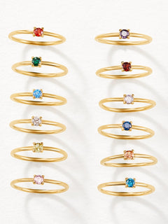 Fødselssten 18K ring