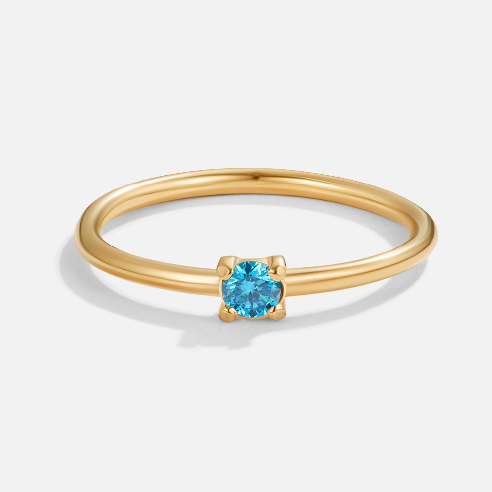 Fødselssten 18K ring - December - Blå zirkon - watches - {{ product_tags }