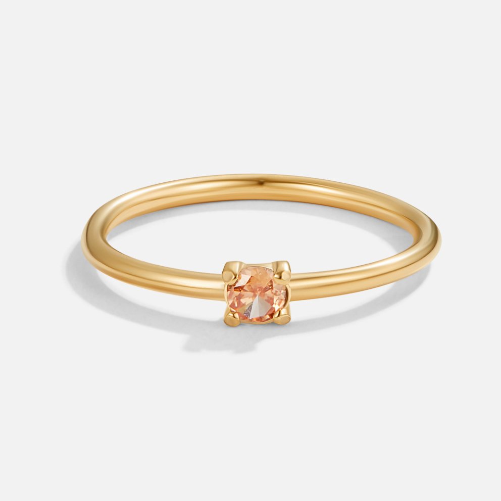 Fødselssten 18K ring - November - Gylden topas - watches - {{ product_tags }