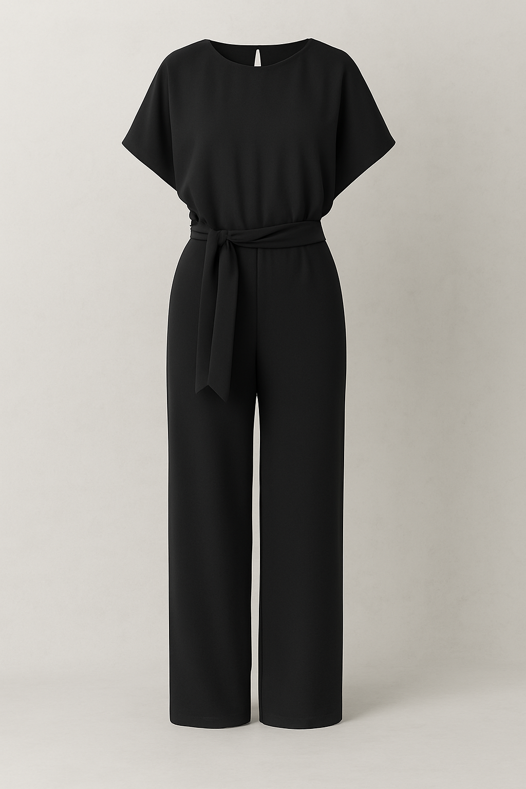 Wolff | Elegant dames jumpsuit med taljegjord og flydende ærmer - Sort - Wolff | Elegant dames jumpsuit med taljegjord og flydende ærmer- €25 - {{ product_tags }