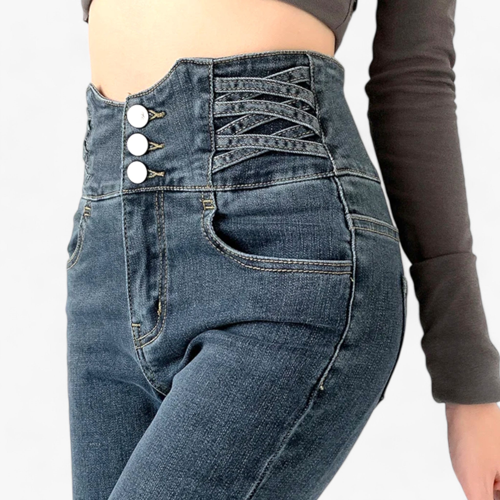 Nina | Skinny Pencil Jeans - Slim stretch for en flatterende pasform - - Nina | Skinny Pencil Jeans - Slim stretch for en flatterende pasform - €25 - {{ product_tags }
