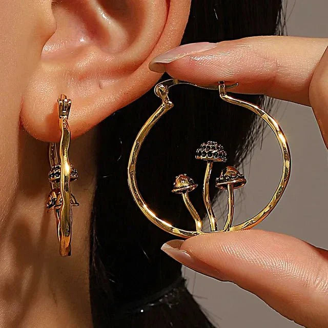 Boheme-gotiske svampe-øreringe med tro - G - women's fashion - {{ product_tags }