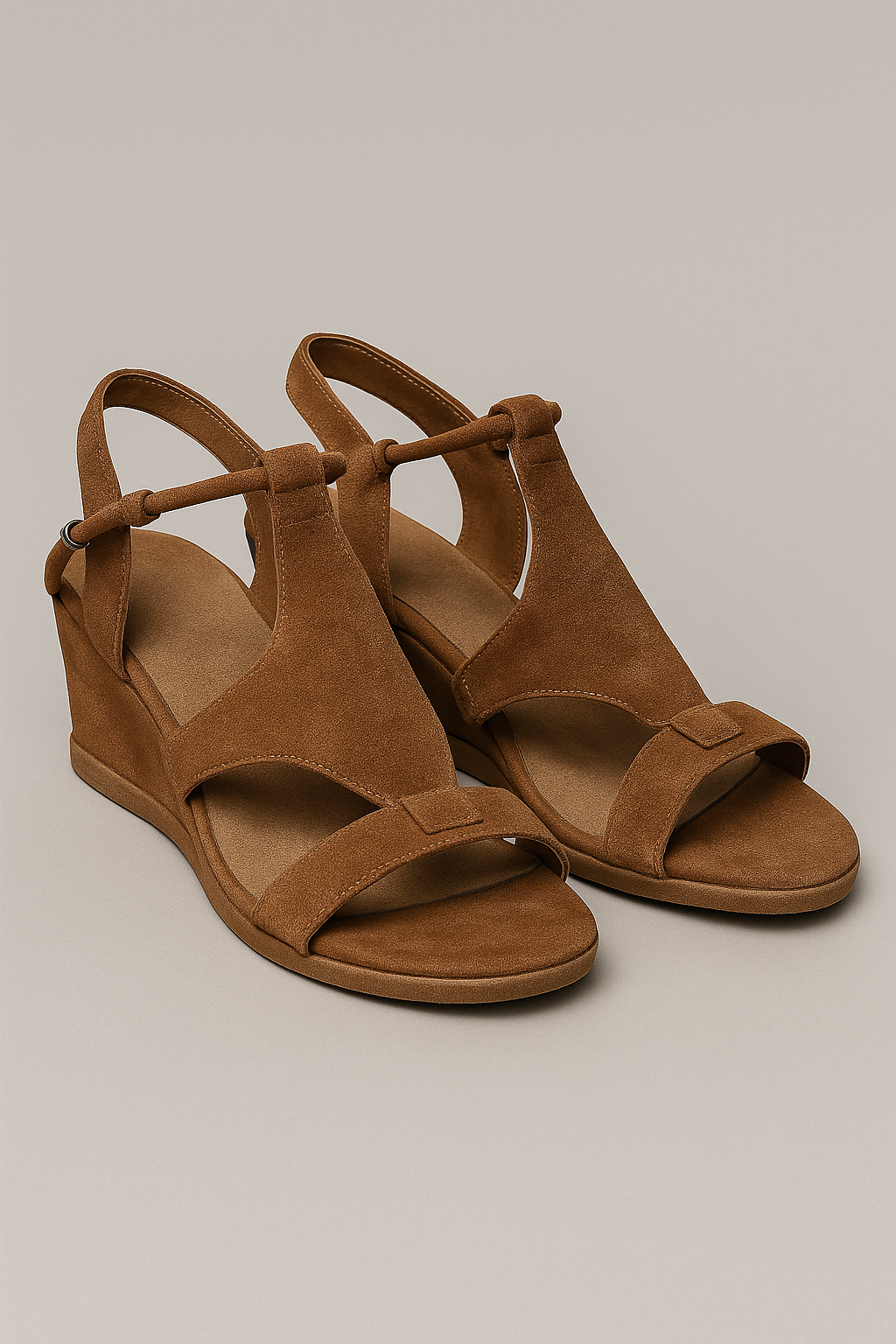 Fern | Kilepantoletter med anklerem - Brun - Fern | Kilepantoletter med anklerem - €25 - {{ product_tags }