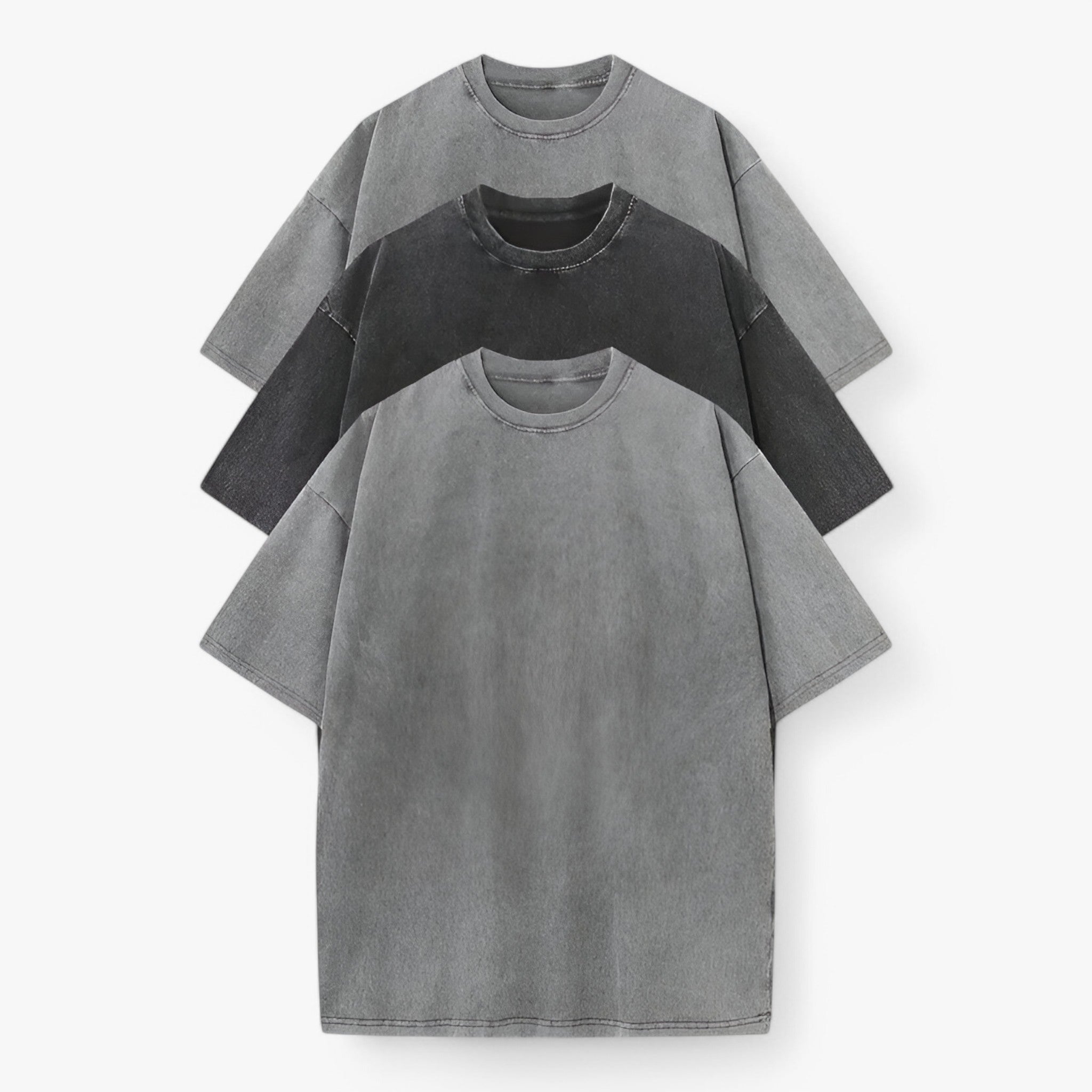 Alex | Sæt af 3 bomulds-T-shirts - Grå+sort+grå - Alex | Sæt af 3 bomulds-T-shirts - €25 - {{ product_tags }